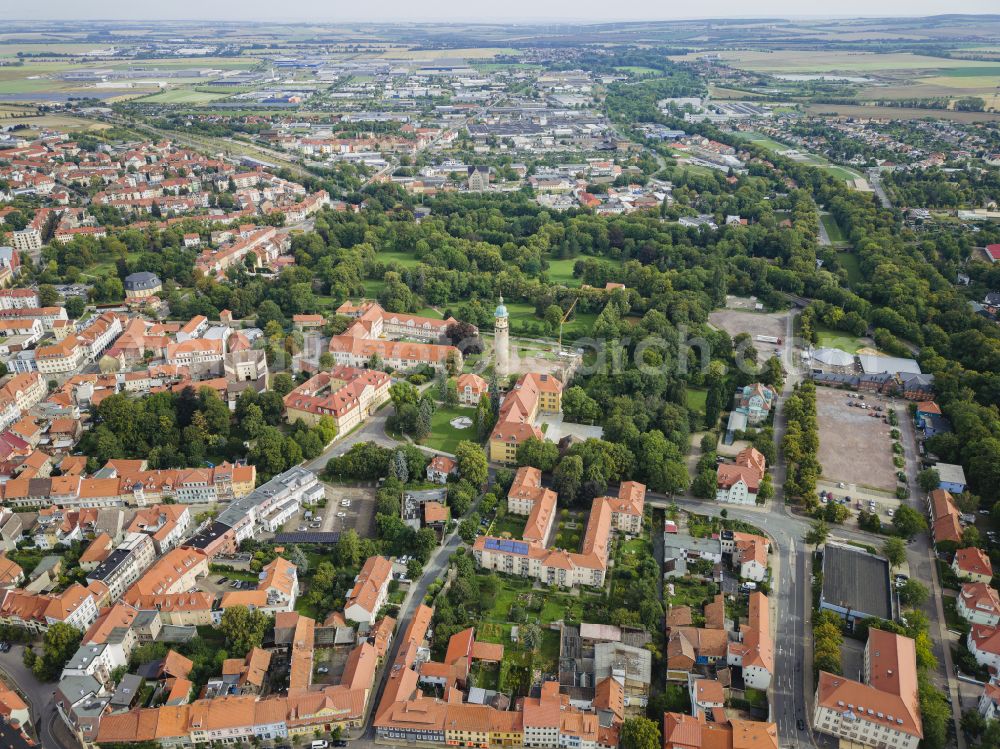 Arnstadt from above - Old Town area and city center in Arnstadt in the state Thuringia, Germany