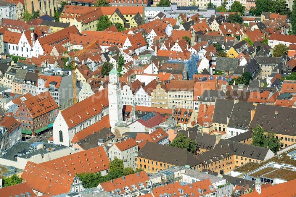 Aerial photograph Augsburg - Old Town area and city center in Augsburg in the state Bavaria