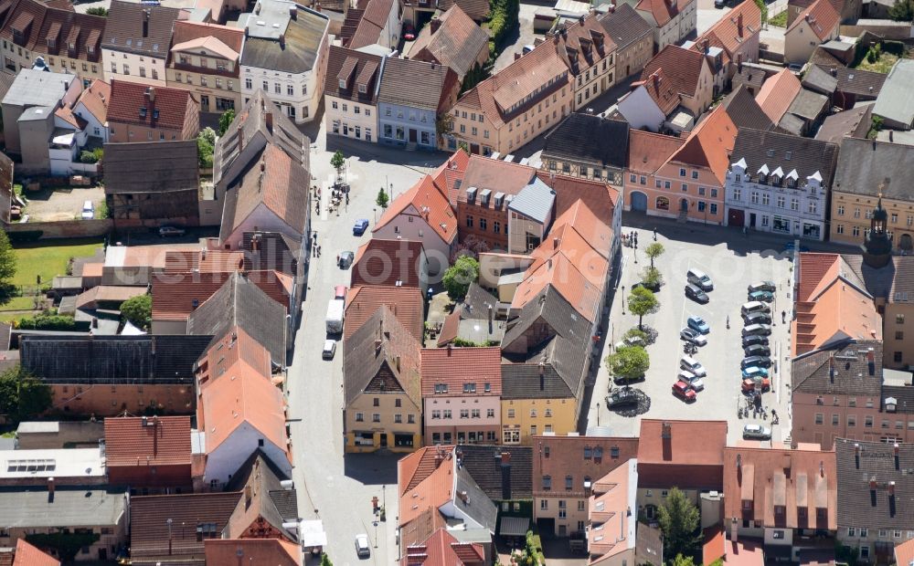 Aerial photograph Bad Belzig - Old Town area and city center in Bad Belzig in the state Brandenburg, Germany