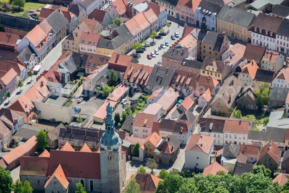 Bad Belzig from above - Old Town area and city center in Bad Belzig in the state Brandenburg, Germany