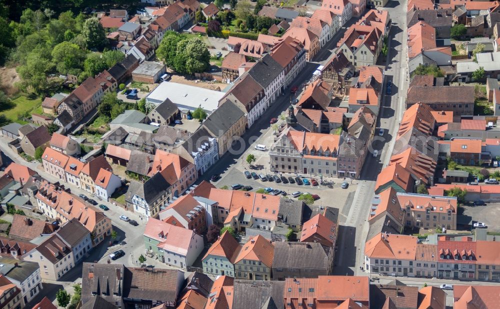 Bad Belzig from above - Old Town area and city center in Bad Belzig in the state Brandenburg, Germany