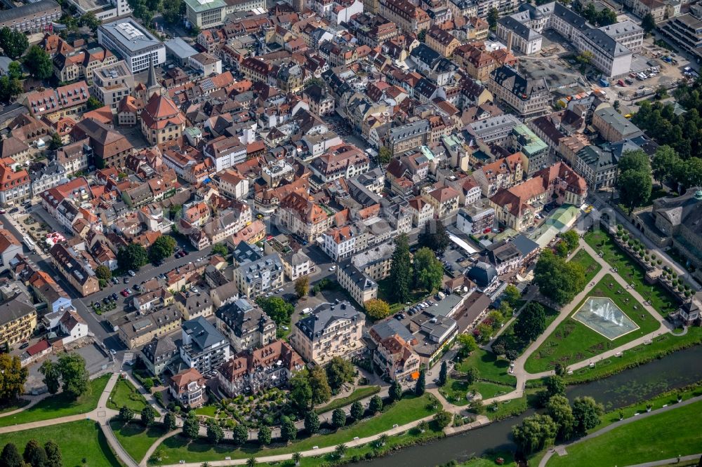 Aerial photograph Bad Kissingen - Old Town area and city center in Bad Kissingen in the state Bavaria, Germany