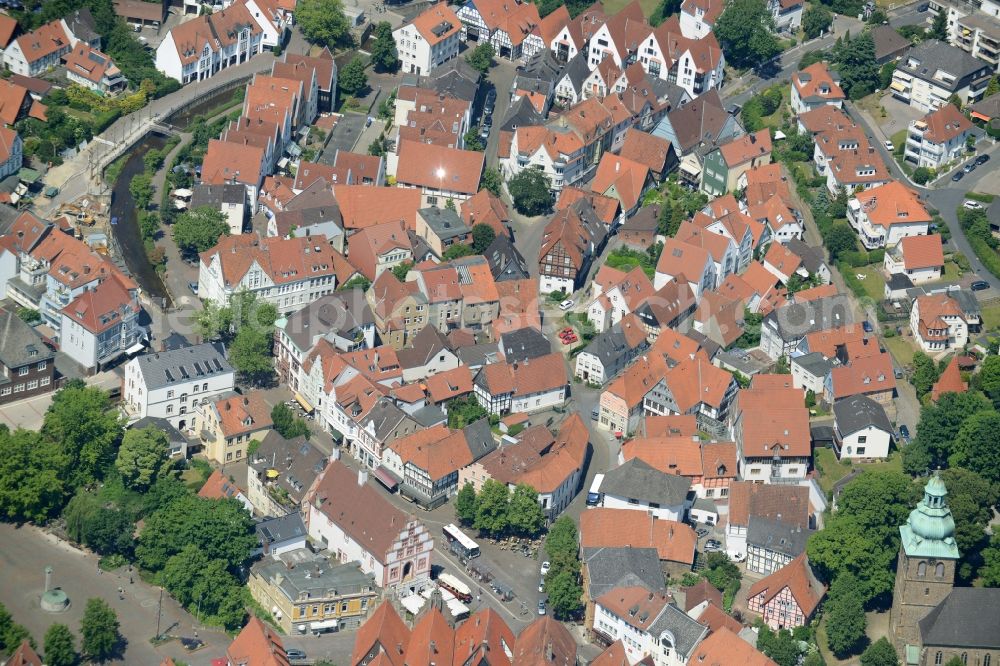 Aerial photograph Bad Salzuflen - Old Town area and city center in Bad Salzuflen in the state North Rhine-Westphalia