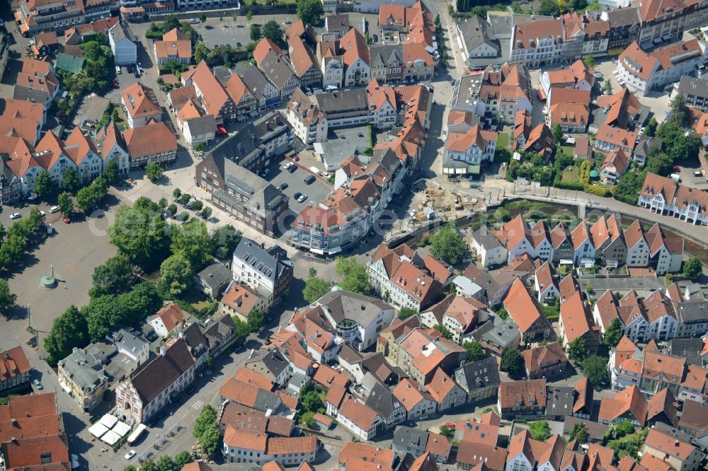 Aerial image Bad Salzuflen - Old Town area and city center in Bad Salzuflen in the state North Rhine-Westphalia