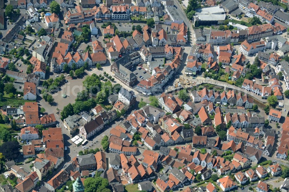 Bad Salzuflen from above - Old Town area and city center in Bad Salzuflen in the state North Rhine-Westphalia