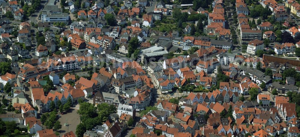 Bad Salzuflen from the bird's eye view: Old Town area and city center in Bad Salzuflen in the state North Rhine-Westphalia