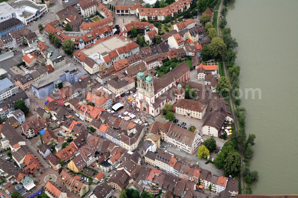 Aerial photograph Bad Säckingen - Old Town area and city center in Bad Saeckingen in the state Baden-Wuerttemberg