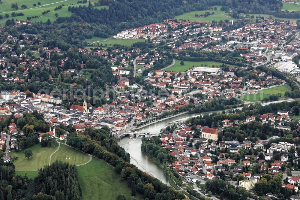 Aerial photograph Bad Tölz - Bad Toelz an der Isar in Bad Toelz-Wolfratshausen in the state Bavaria