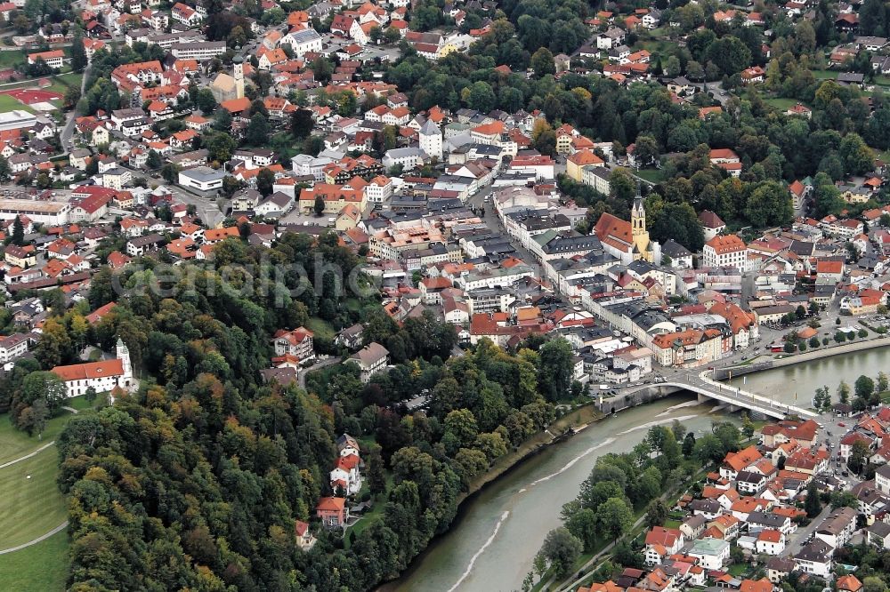 Bad Tölz from the bird's eye view: Bad Toelz an der Isar in Bad Toelz-Wolfratshausen in the state Bavaria