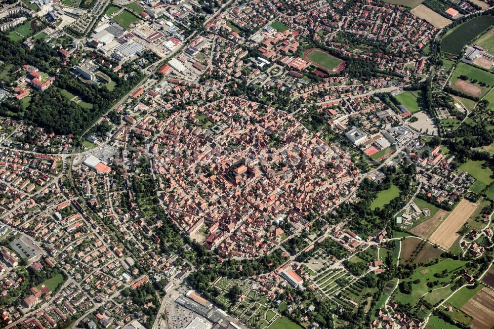 Bad Windsheim from the bird's eye view: Old Town area and city center in Bad Windsheim in the state Bavaria, Germany