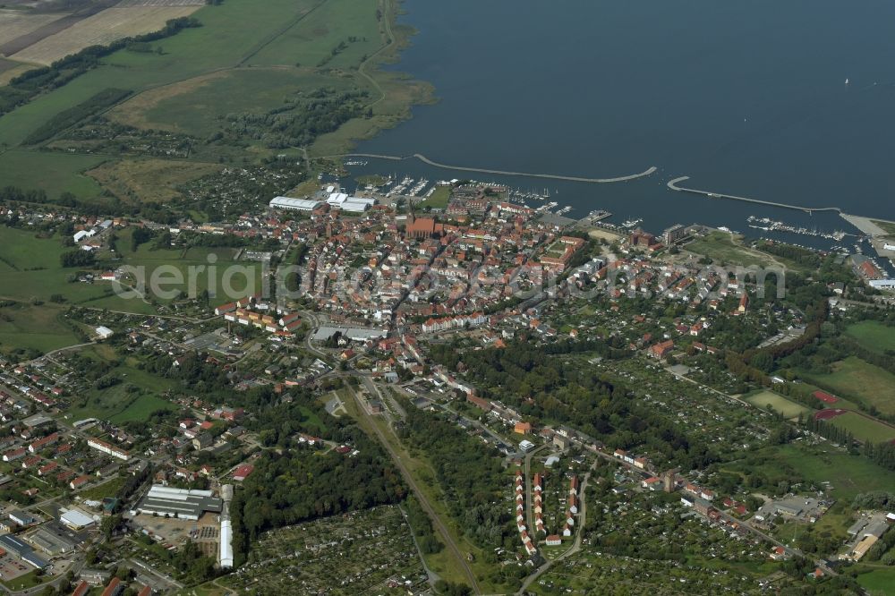 Aerial photograph Barth - Old Town area and city center in Barth in the state Mecklenburg - Western Pomerania, Germany