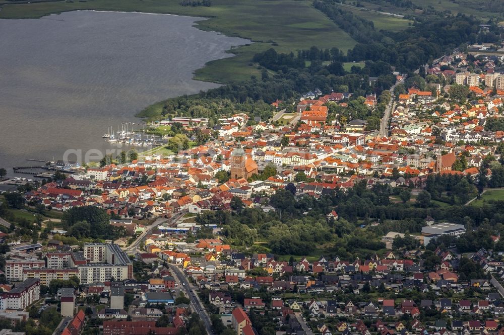 Aerial image Barth - Old Town area and city center in Barth in the state Mecklenburg - Western Pomerania, Germany