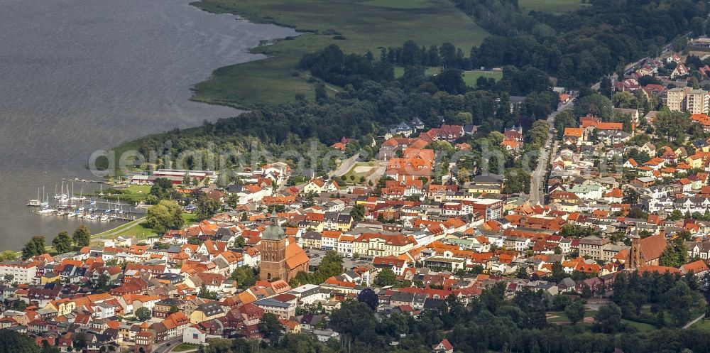 Aerial photograph Barth - Old Town area and city center in Barth in the state Mecklenburg - Western Pomerania, Germany