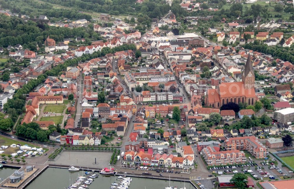 Barth from the bird's eye view: Old Town area and city center in Barth in the state Mecklenburg - Western Pomerania, Germany