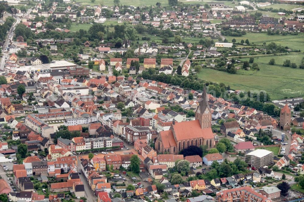 Aerial image Barth - Old Town area and city center in Barth in the state Mecklenburg - Western Pomerania, Germany