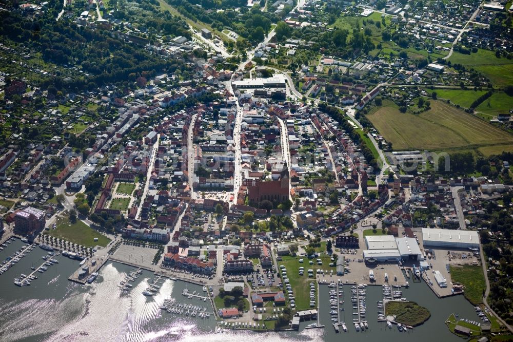 Aerial image Barth - Old Town area and city center in Barth in the state Mecklenburg - Western Pomerania, Germany