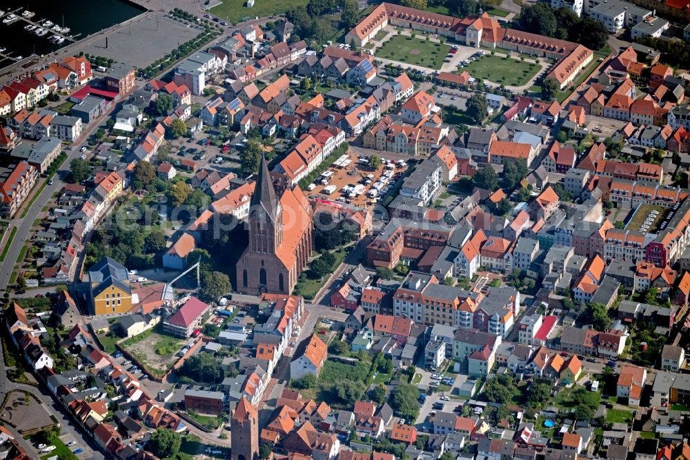 Barth from the bird's eye view: Old Town area and city center in Barth in the state Mecklenburg - Western Pomerania, Germany