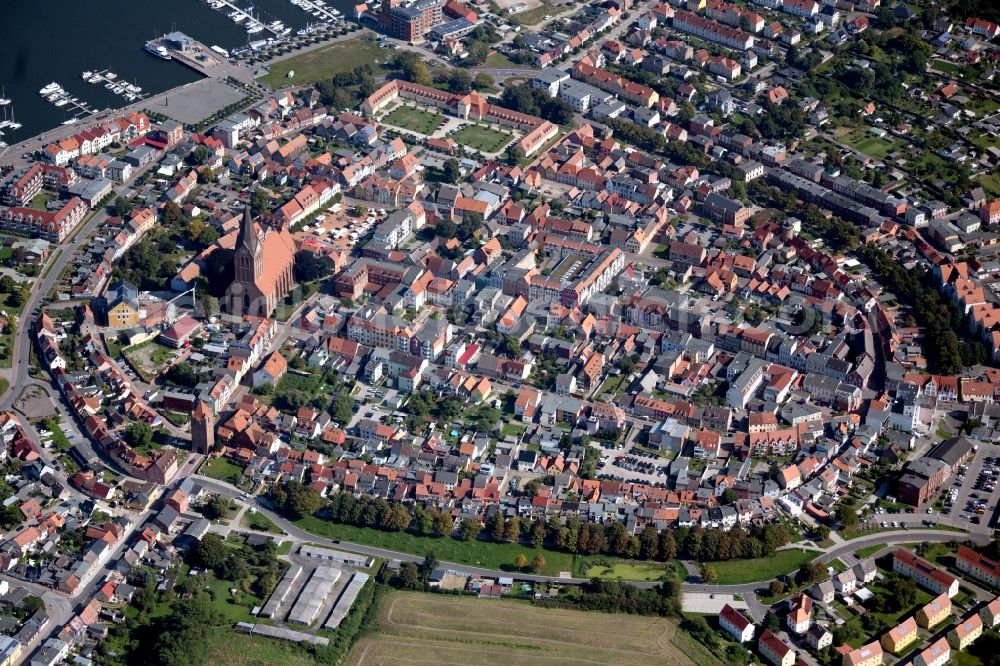 Aerial image Barth - Old Town area and city center in Barth in the state Mecklenburg - Western Pomerania, Germany