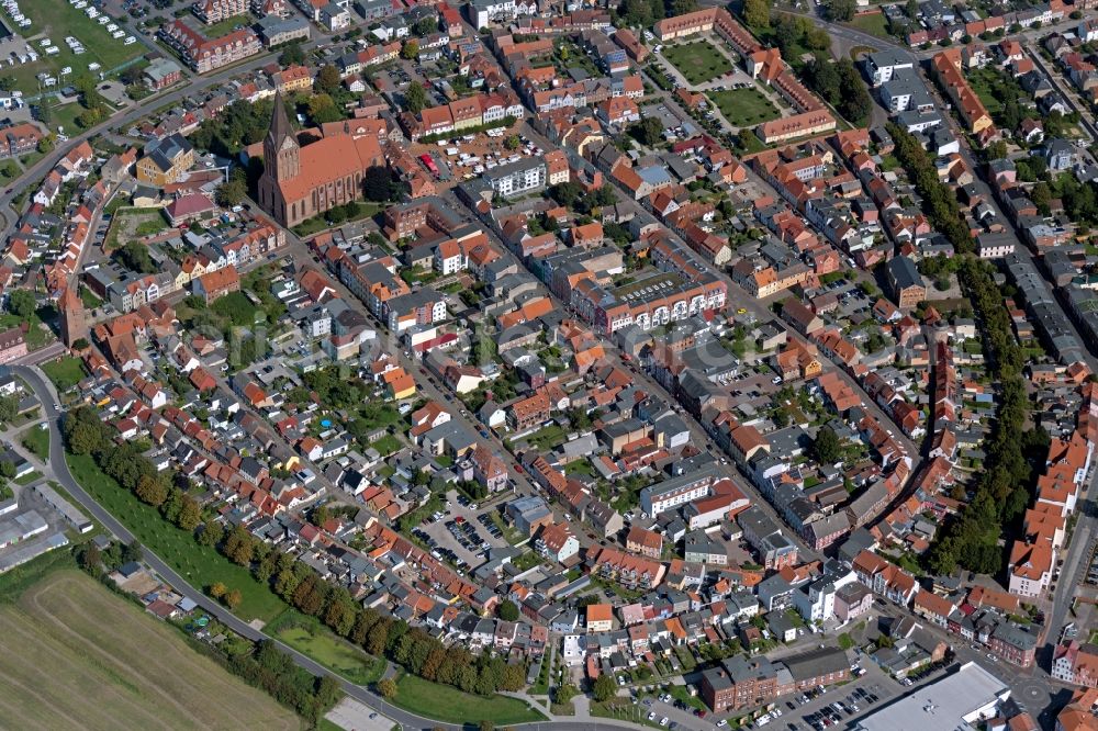 Aerial photograph Barth - Old Town area and city center in Barth in the state Mecklenburg - Western Pomerania, Germany