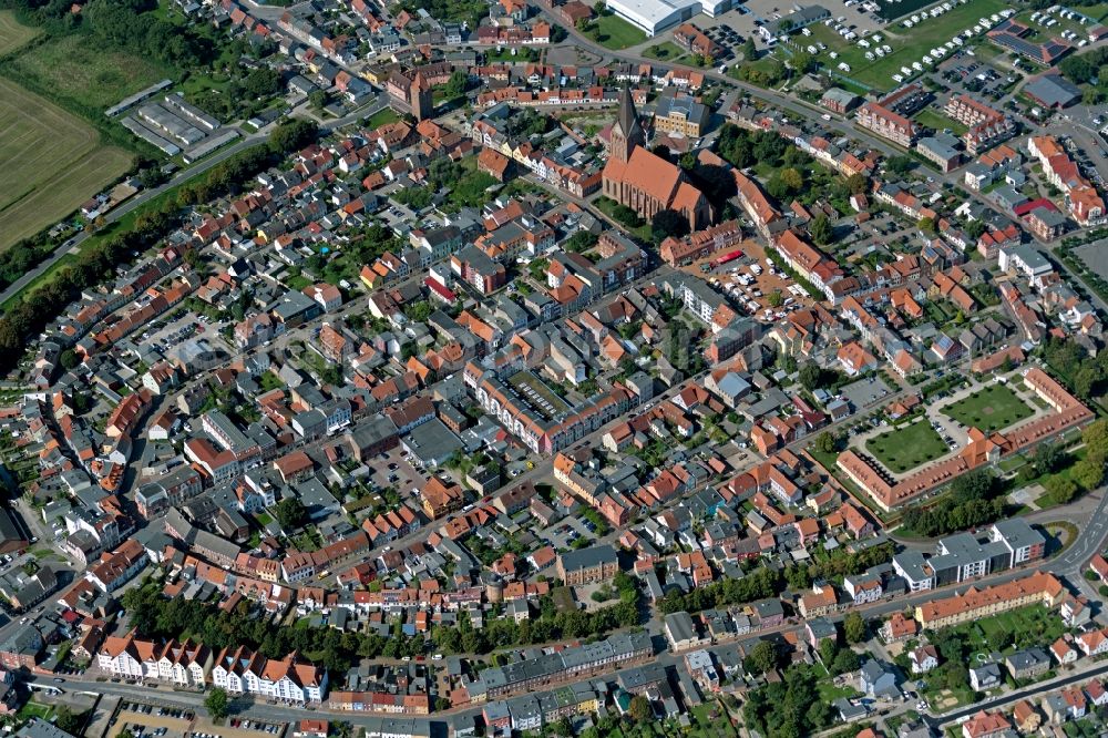 Barth from the bird's eye view: Old Town area and city center in Barth in the state Mecklenburg - Western Pomerania, Germany