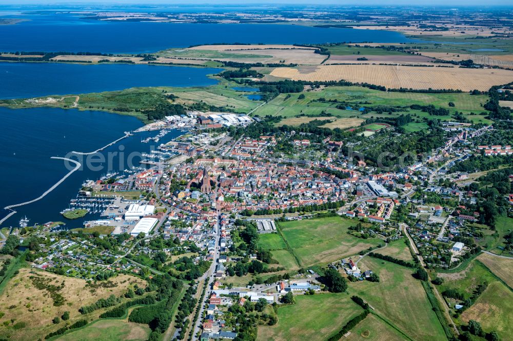 Barth from the bird's eye view: Old Town area and city center on the coast of the Baltic Sea in Barth in the state Mecklenburg - Western Pomerania, Germany