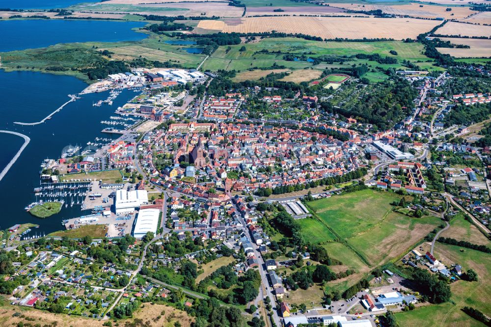 Aerial image Barth - Old Town area and city center on the coast of the Baltic Sea in Barth in the state Mecklenburg - Western Pomerania, Germany