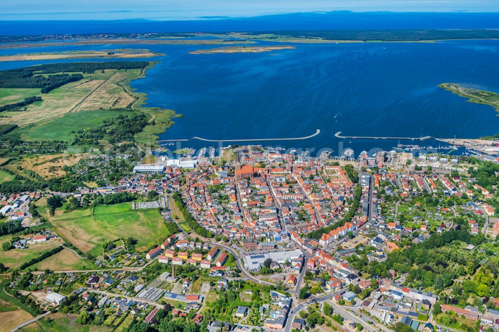 Aerial image Barth - Old Town area and city center on the coast of the Baltic Sea in Barth in the state Mecklenburg - Western Pomerania, Germany