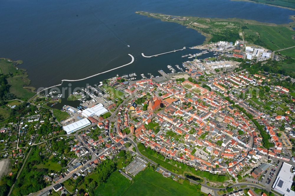 Aerial image Barth - Old Town area and city center in Barth in the state Mecklenburg - Western Pomerania, Germany