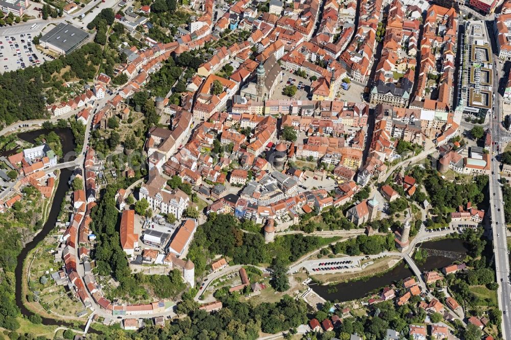 Aerial image Bautzen - Old Town area and city center in Bautzen in the state Saxony, Germany