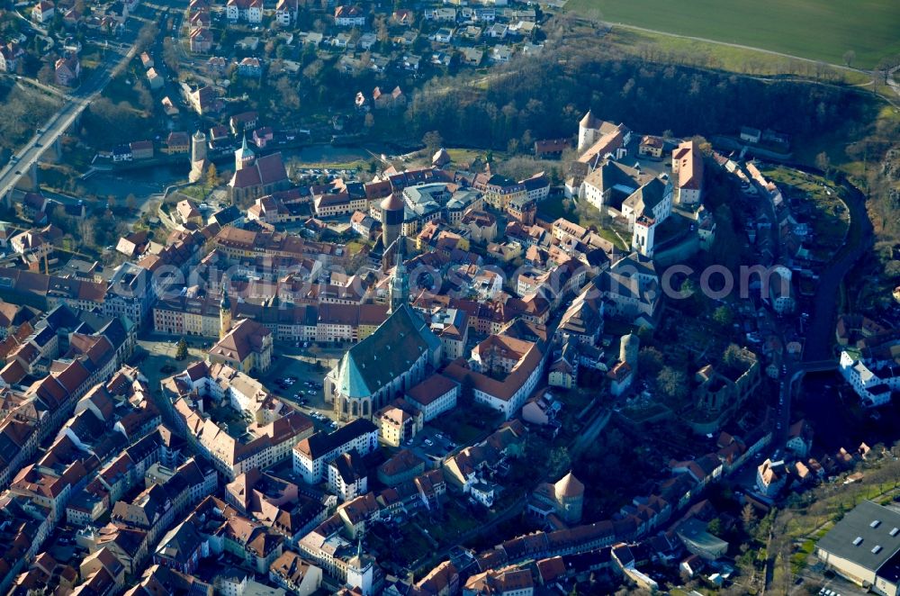 Aerial photograph Bautzen - Old Town area and city center in Bautzen in the state Saxony, Germany