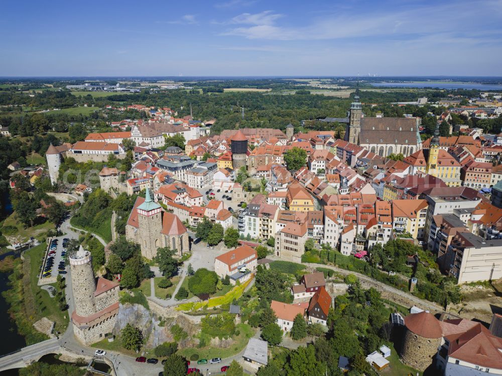 Aerial photograph Bautzen - Old Town area and city center in Bautzen in the state Saxony, Germany