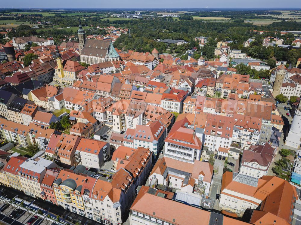 Aerial photograph Bautzen - Old Town area and city center in Bautzen in the state Saxony, Germany