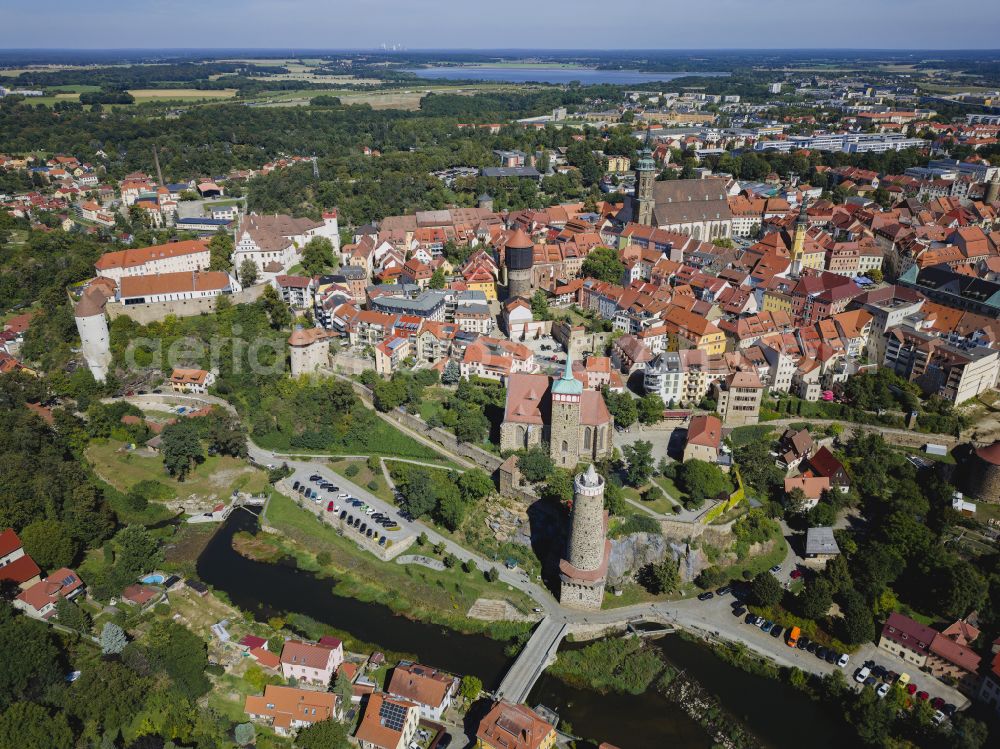 Aerial image Bautzen - Old Town area and city center in Bautzen in the state Saxony, Germany