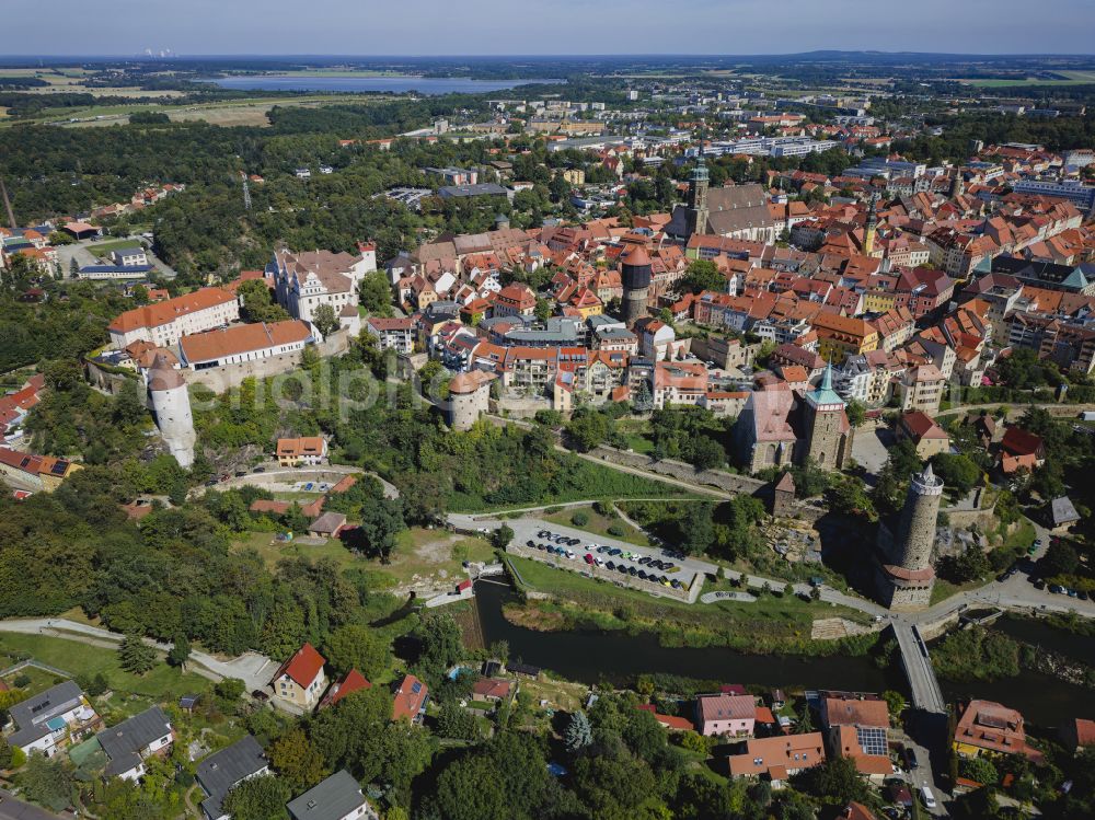 Aerial photograph Bautzen - Old Town area and city center in Bautzen in the state Saxony, Germany