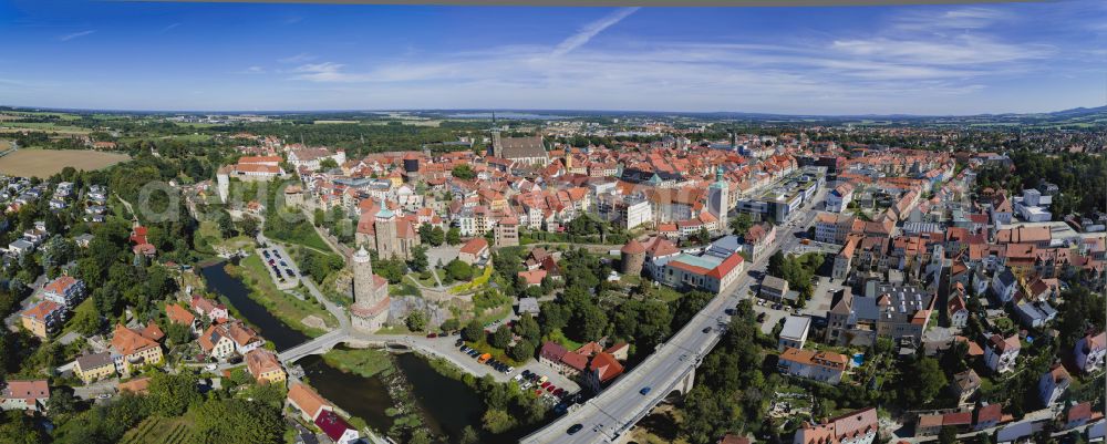 Aerial image Bautzen - Old Town area and city center in Bautzen in the state Saxony, Germany