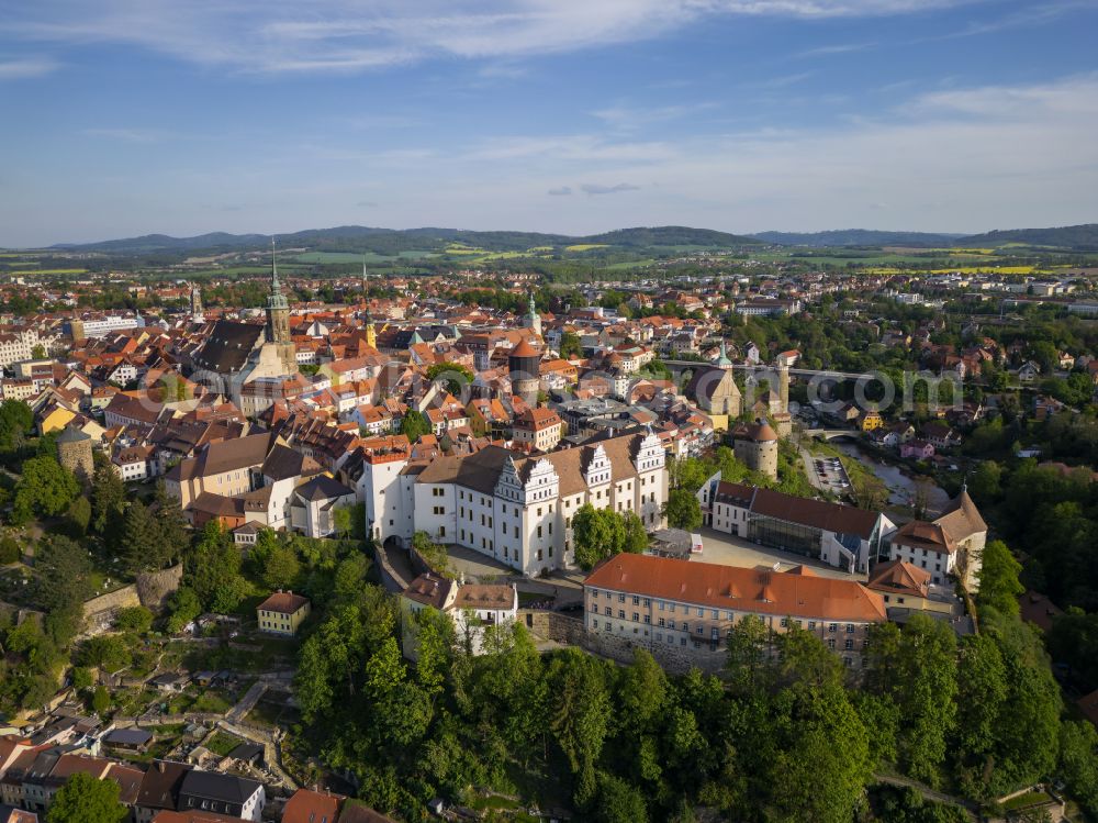 Bautzen from above - Old Town area and city center in Bautzen in the state Saxony, Germany