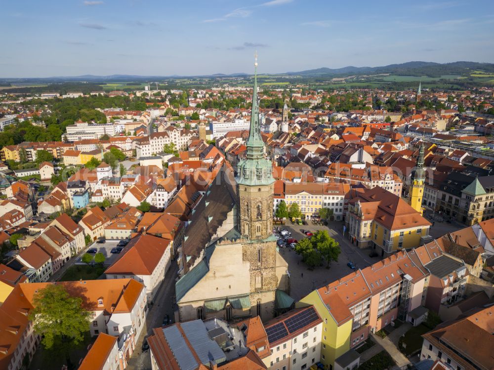 Aerial image Bautzen - Old Town area and city center in Bautzen in the state Saxony, Germany