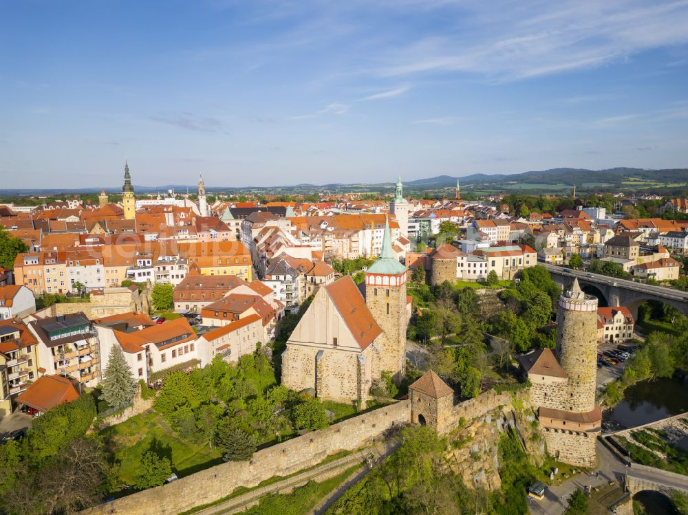 Aerial photograph Bautzen - Old Town area and city center in Bautzen in the state Saxony, Germany