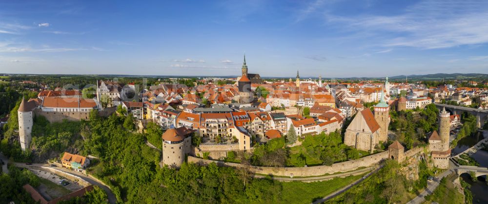 Aerial photograph Bautzen - Old Town area and city center in Bautzen in the state Saxony, Germany