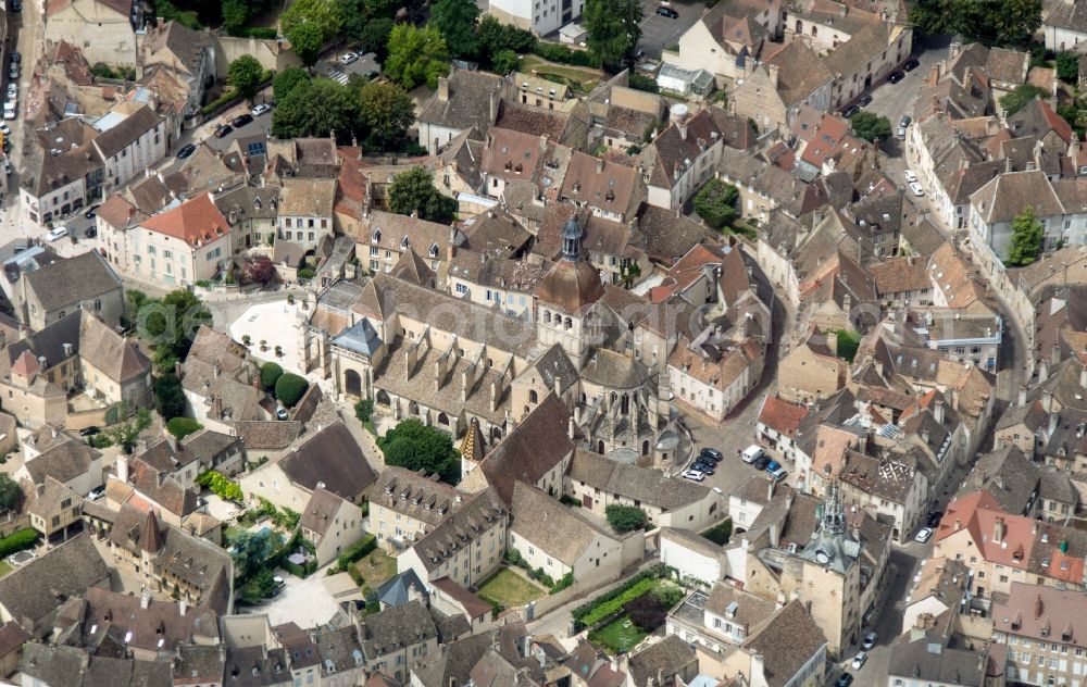 Beaune from above - Old Town area and city center in Beaune in Bourgogne Franche-Comte, France