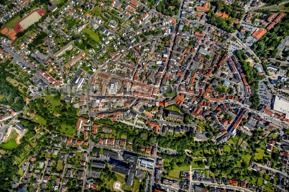 Aerial image Beckum - Old Town area and city center in Beckum in the state North Rhine-Westphalia, Germany