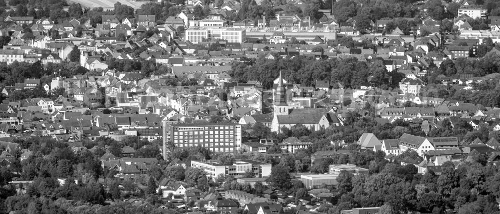 Beckum from the bird's eye view: Old Town area and city center in Beckum in the state North Rhine-Westphalia, Germany