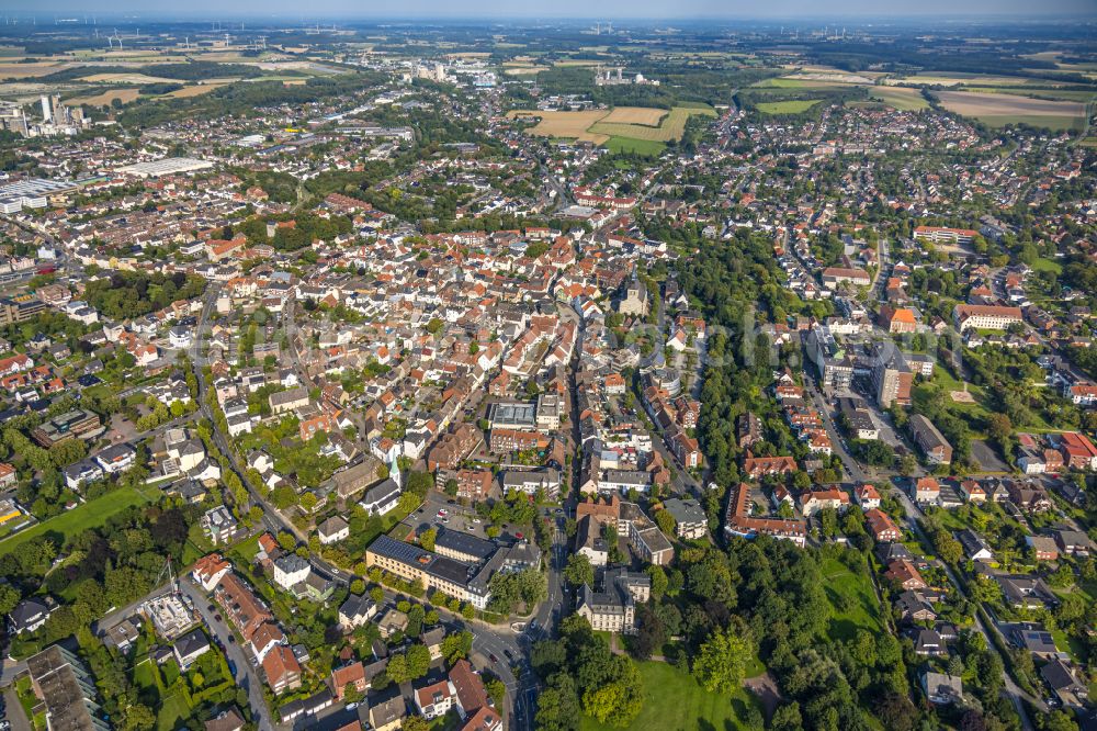 Aerial photograph Beckum - Old Town area and city center in Beckum in the state North Rhine-Westphalia, Germany