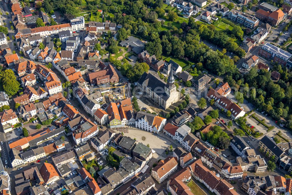 Beckum from the bird's eye view: Old Town area and city center in Beckum in the state North Rhine-Westphalia, Germany