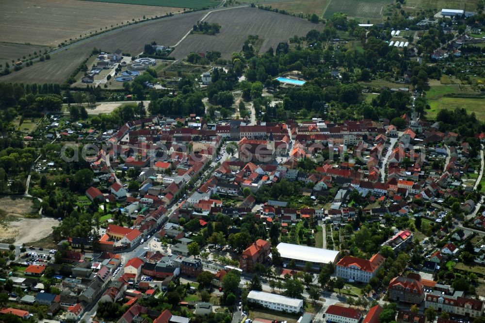 Beelitz from above - Old Town area and city center in Beelitz in the state Brandenburg, Germany