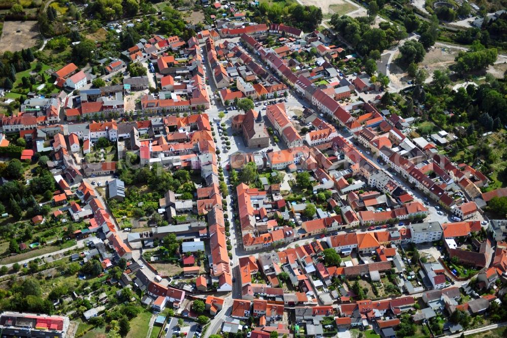 Aerial image Beelitz - Old Town area and city center in Beelitz in the state Brandenburg, Germany