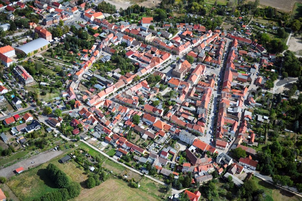 Aerial image Beelitz - Old Town area and city center in Beelitz in the state Brandenburg, Germany