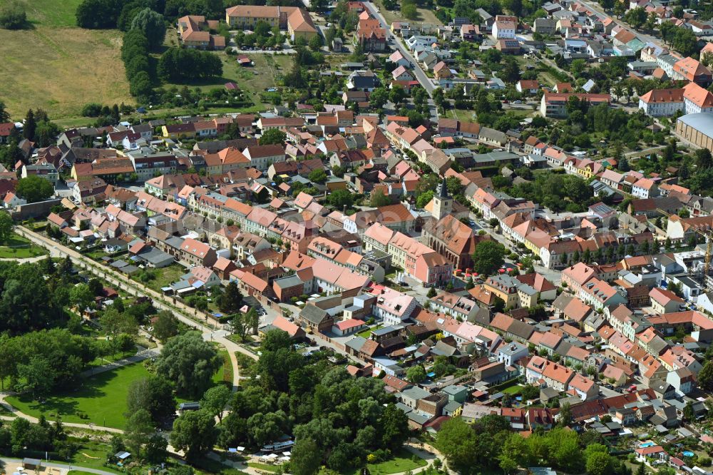 Aerial image Beelitz - Old Town area and city center in Beelitz in the state Brandenburg, Germany