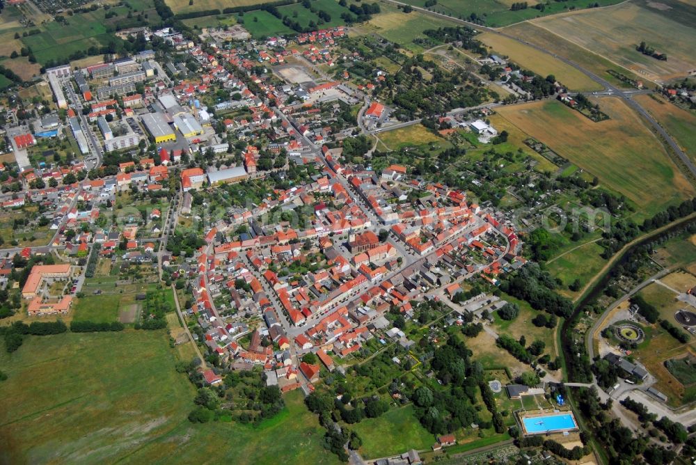 Aerial image Beelitz - Old Town area and city center in Beelitz in the state Brandenburg, Germany