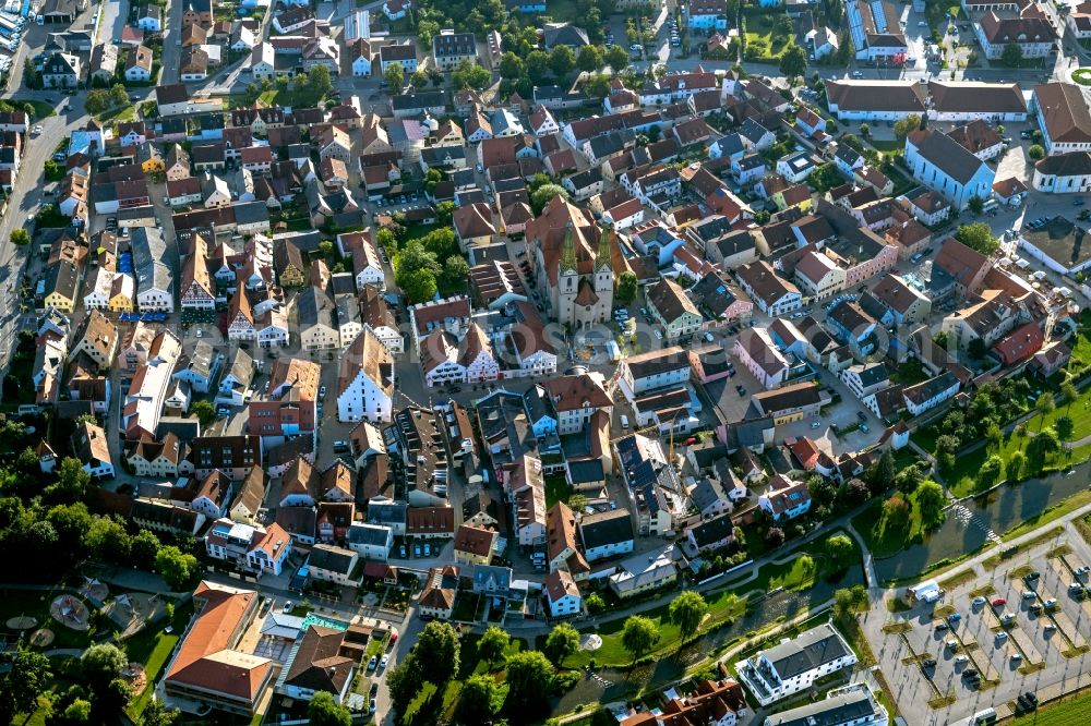 Beilngries from above - Old Town area and city center in Beilngries in the state Bavaria, Germany